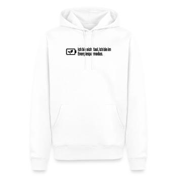 Ich bin nicht faul ich bin im Energiesparmodus - Männer Premium Bio Hoodie - Weiß - Vorne - Nico (187cm)