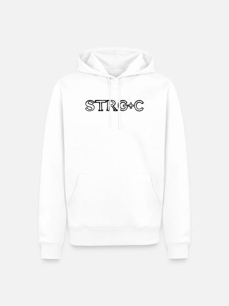 Strg+C Tasten handgezeichnet - Männer Premium Bio Hoodie - Weiß