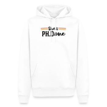 Elle a obtenu son doctorat à l’école de médecine rétro - Sweat à capuche Premium bio Homme - blanc - Devant - Nico (187cm)