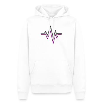 Asexué Heartbeat Ace Flag Couleurs Asexualité - Sweat à capuche Premium bio Homme - blanc - Devant - Nico (187cm)