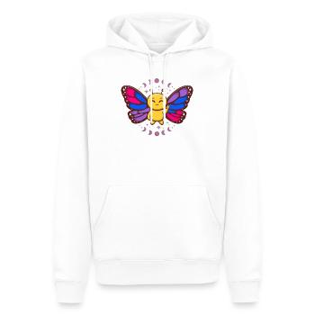 Bisexuelle Flagge Monarch Schmetterling Insekt Subtil - Männer Premium Bio Hoodie - Weiß - Vorne - Nico (187cm)