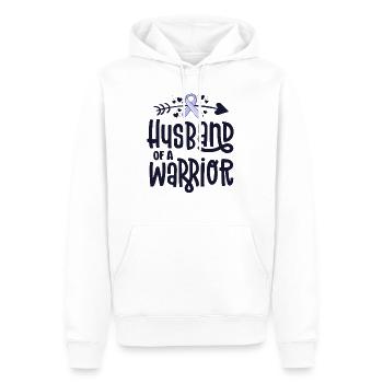 Mari d’un guerrier - Sweat à capuche Premium bio Homme - blanc - Devant - Nico (187cm)
