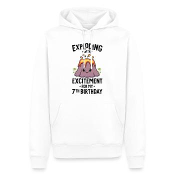 Volcano Geburtstagsparty 7. Geburtstag 7 Jahre alt - Männer Premium Bio Hoodie - Weiß - Vorne - Nico (187cm)