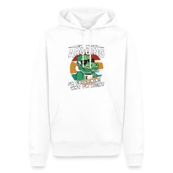 Dinosaurs Saying I'm Explaining Why I'm Right - Sweat à capuche Premium bio Homme - blanc - Devant - Nico (187cm)