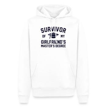 Survivor Of My Girlfriends Master Degree - Sweat à capuche Premium bio Homme - blanc - Devant - Nico (187cm)