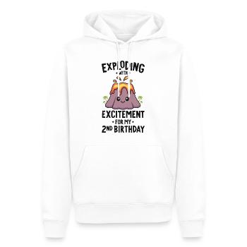 Volcano Geburtstagsparty 2. Geburtstag 2 Jahre alt - Männer Premium Bio Hoodie - Weiß - Vorne - Nico (187cm)