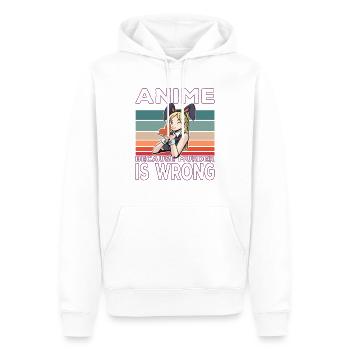 Anime Because Murder is wrong Lustiger spruch - Männer Premium Bio Hoodie - Weiß - Vorne - Nico (187cm)