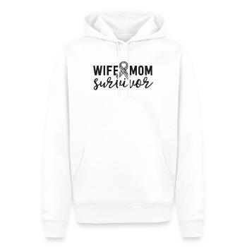 Frau Mama Überlebende Seltene Krankheit Bewusstsein Zebra - Männer Premium Bio Hoodie - Weiß - Vorne - Nico (187cm)