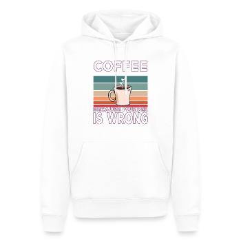 Coffee Because Murder Is Wrong Coffee Saying - Sweat à capuche Premium bio Homme - blanc - Devant - Nico (187cm)