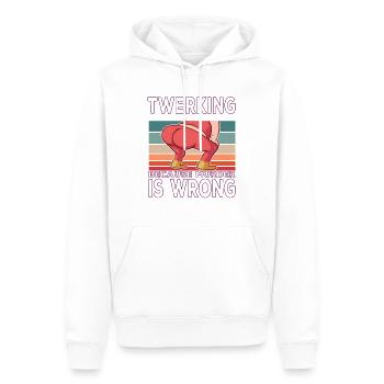 Twerking because Murder is Wrong Twerking Spruch - Männer Premium Bio Hoodie - Weiß - Vorne - Nico (187cm)