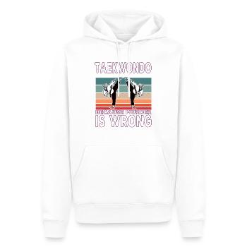 Taekwondo Parce que le meurtre est faux Taekwondo dire - Sweat à capuche Premium bio Homme - blanc - Devant - Nico (187cm)