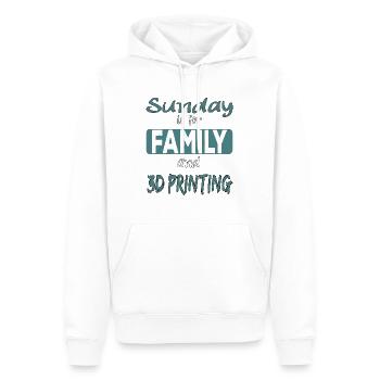 Sunday Is For Family And 3d Printing Saying - Sweat à capuche Premium bio Homme - blanc - Devant - Nico (187cm)
