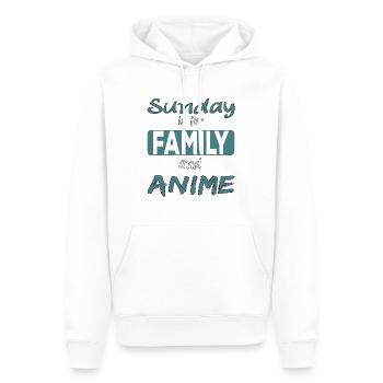 Sunday is for family and Anime Spruch - Männer Premium Bio Hoodie - Weiß - Vorne - Nico (187cm)