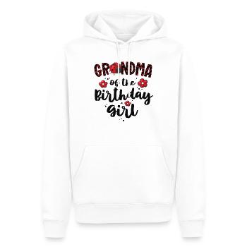 Grand-mère de la fille d’anniversaire correspondant à la famille - Sweat à capuche Premium bio Homme - blanc - Devant - Nico (187cm)