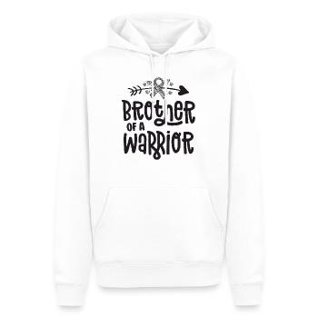 Bruder eines Awareness Zebras für seltene Krankheiten - Männer Premium Bio Hoodie - Weiß - Vorne - Nico (187cm)