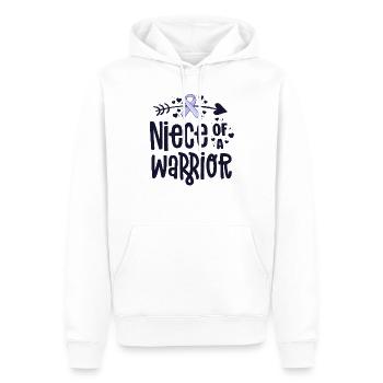 Nièce d’un guerrier - Sweat à capuche Premium bio Homme - blanc - Devant - Nico (187cm)