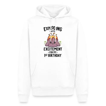 Vulkan Geburtstagsfeier Erster Geburtstag 1 Jahre alt - Männer Premium Bio Hoodie - Weiß - Vorne - Nico (187cm)