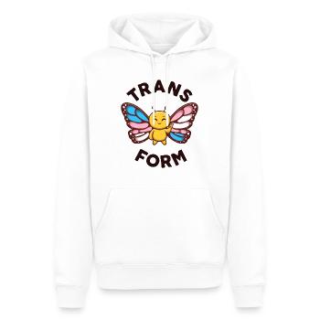 Monarque transgenre Papillon Trans Forme Kawaii - Sweat à capuche Premium bio Homme - blanc - Devant - Nico (187cm)