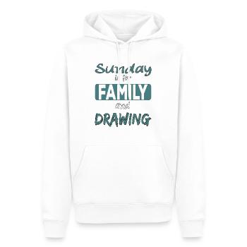 Sunday Is For Family And Drawing Saying - Men’s Premium Organic Hoodie - white - Front - Nico (187cm)