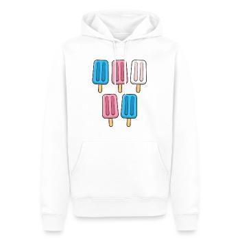Transgender Eis am Stiel 4. Juli Trans Subtle - Männer Premium Bio Hoodie - Weiß - Vorne - Nico (187cm)