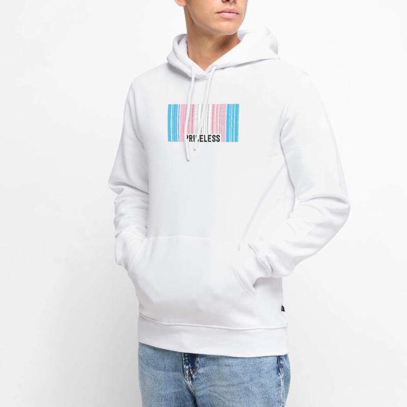 Priceless Trans Pride Barcode Subtle Transgender Men’s Premium Organic Hoodie