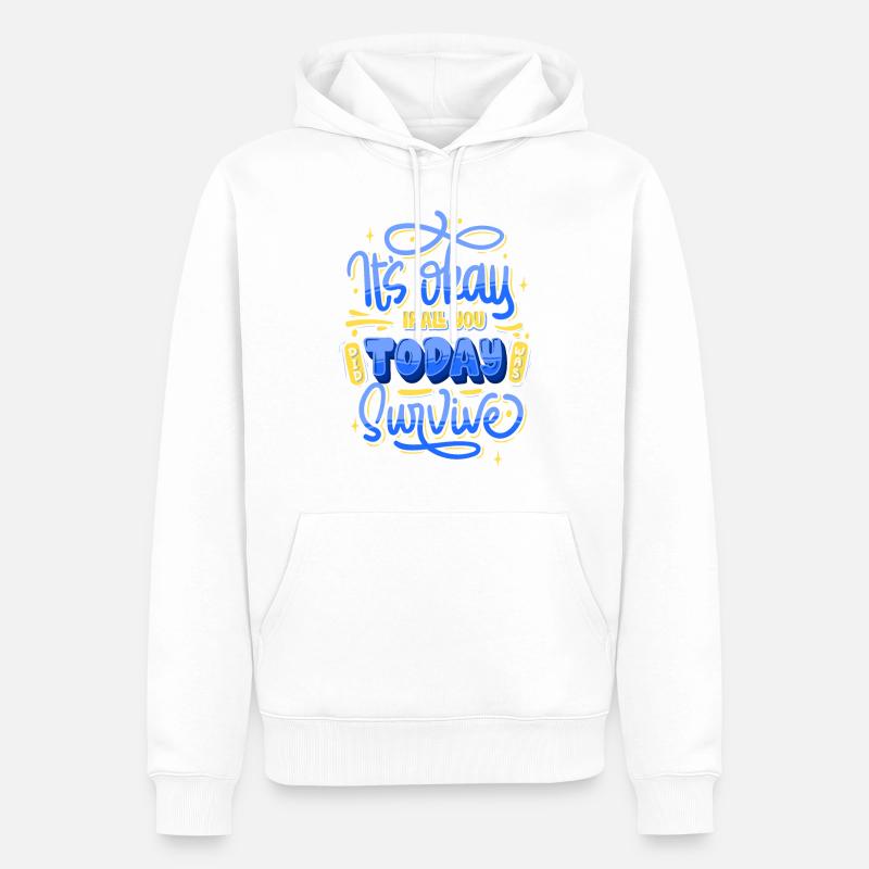 Taux de motivation santé mentale - Sweat à capuche Premium bio Homme - blanc