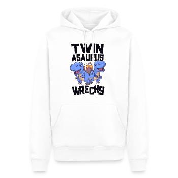 Twinasaurus Wracks Passende Dinosaurier Twin Boys - Männer Premium Bio Hoodie - Weiß - Vorne - Nico (187cm)