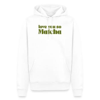 Vintage Love You So Matcha Geschenk für Barista Green - Männer Premium Bio Hoodie - Weiß - Vorne - Nico (187cm)