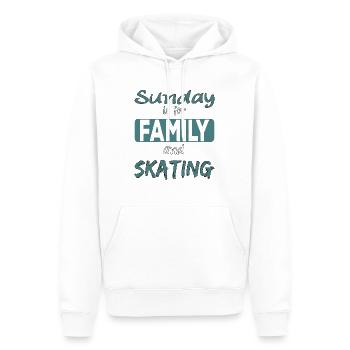 Sunday is for family and Skating Spruch - Männer Premium Bio Hoodie - Weiß - Vorne - Nico (187cm)