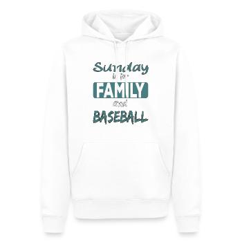 Le dimanche est pour la famille et le baseball - Sweat à capuche Premium bio Homme - blanc - Devant - Nico (187cm)