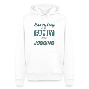 Sunday is for family and jogging saying - Men’s Premium Organic Hoodie - white - Front - Nico (187cm)