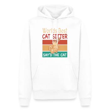 Worlds Best Cat Sitter say'd the Cat - Männer Premium Bio Hoodie - Weiß - Vorne - Nico (187cm)