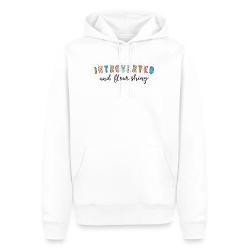 Introverti et florissant Drôle introverti - Sweat à capuche Premium bio Homme - blanc - Devant - Nico (187cm)