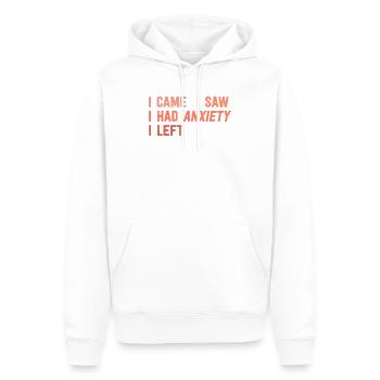 Ich kam, ich sah, dass ich Angst hatte, ich verließ lustig introvertiert - Männer Premium Bio Hoodie - Weiß - Vorne - Nico (187cm)