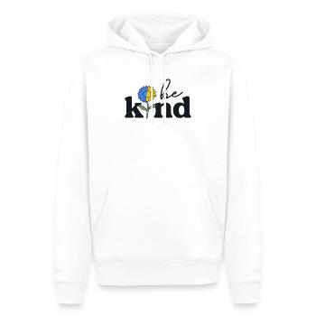 Be Kind Yellow Blue Sunflower World Down Syndrome - Men’s Premium Organic Hoodie - white - Front - Nico (187cm)