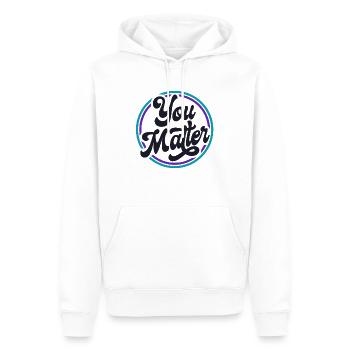 You Matter Retro Sensibilisation à la prévention du suicide - Sweat à capuche Premium bio Homme - blanc - Devant - Nico (187cm)