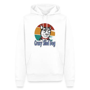 Schlittenhunde design Crazy Sled Dog - Männer Premium Bio Hoodie - Weiß - Vorne - Nico (187cm)