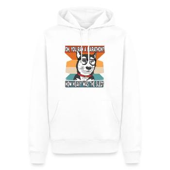Husky Sledding Dicton pour les fans de sports canins - Sweat à capuche Premium bio Homme - blanc - Devant - Nico (187cm)