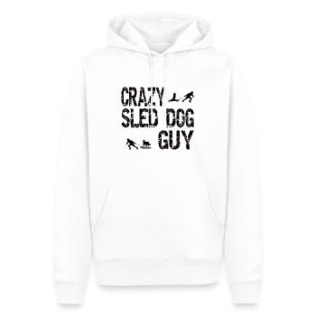 Crazy Sled Dog Guy Sled Dogs Love - Men’s Premium Organic Hoodie - white - Front - Nico (187cm)