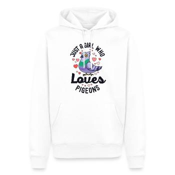 Juste une fille qui aime les pigeons Bird Lover Watcher - Sweat à capuche Premium bio Homme - blanc - Devant - Nico (187cm)
