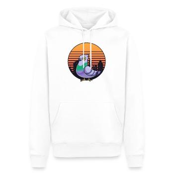 Pigeon rétro New York City Vintage Bird Lover - Sweat à capuche Premium bio Homme - blanc - Devant - Nico (187cm)