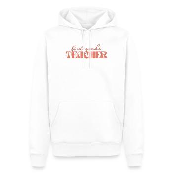 Retro 1st Grade Lehrer Vintage Erste Klasse - Männer Premium Bio Hoodie - Weiß - Vorne - Nico (187cm)