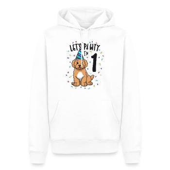 Let’s Pawty I’m 1 Goldendoodle Dog 1er anniversaire - Sweat à capuche Premium bio Homme - blanc - Devant - Nico (187cm)