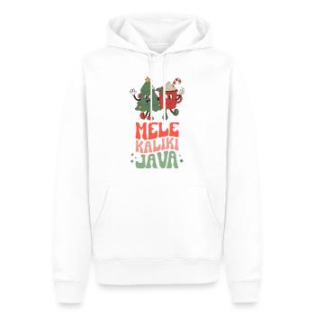 Amateur de café de Noël Mele Kalikimaka hawaïen - Sweat à capuche Premium bio Homme - blanc - Devant - Nico (187cm)
