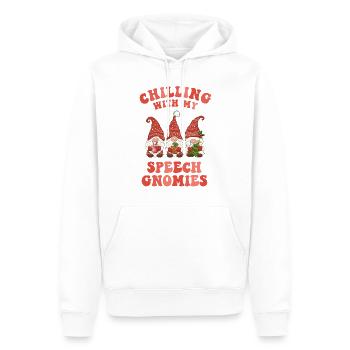 Chilling With My Speech Gnomies Xmas SLP - Men’s Premium Organic Hoodie - white - Front - Nico (187cm)