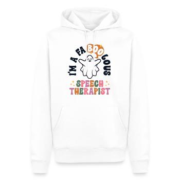 Faboolous Speech Therapist Halloween SLP Retro - Men’s Premium Organic Hoodie - white - Front - Nico (187cm)