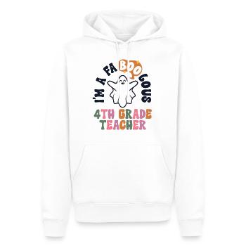 Teacher Halloween Retro 4th Grade Vintage Fourth - Men’s Premium Organic Hoodie - white - Front - Nico (187cm)