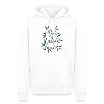 Mele Kalikimaka Christmas Lights Festive Holiday - Men’s Premium Organic Hoodie - white - Front - Nico (187cm)