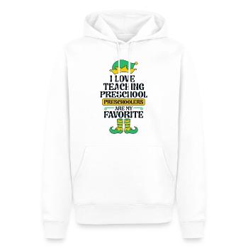 Enseignante préscolaire Elfe Noël Pre-K School I - Sweat à capuche Premium bio Homme - blanc - Devant - Nico (187cm)
