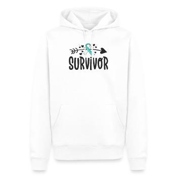 Gebärmutterhalskrebs Überlebende Bewusstsein Mutter Mutter Mutter - Männer Premium Bio Hoodie - Weiß - Vorne - Nico (187cm)